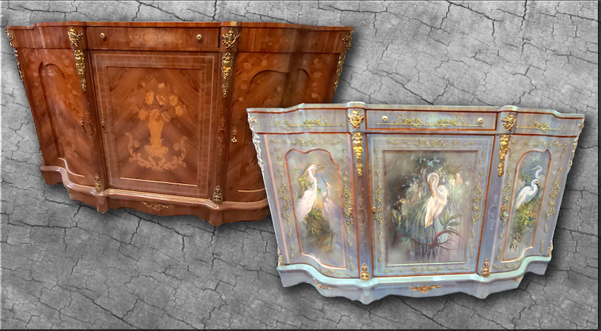 Meubles peints et décors floraux