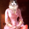 Portrait de chat Norvégien femme 1900 – 90 X 70 cm