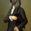 Portrait de tête de chien golden en Baron 90×70 cm
